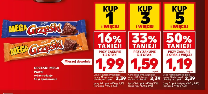 Wafel Mega Grześki promocja w Kaufland