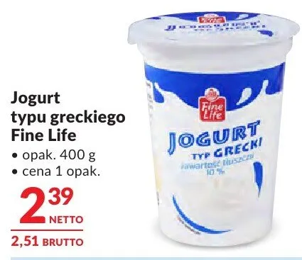 Jogurt typu greckiego Fine Life promocja w Makro