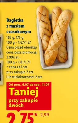 Bagietka z masłem czosnkowym promocja w Lidl