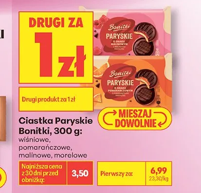 Ciastka Paryskie Bonitki morelowe promocja w Biedronka