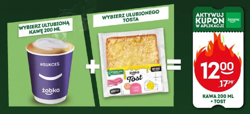 Zestaw kawa Żabka 200 ml + tost promocja w Żabka