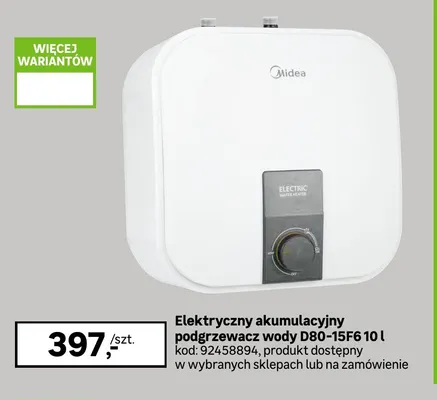 Elektryczny akumulacyjny podgrzewacz wody Midea D80-15F6 10 l promocja w Leroy Merlin