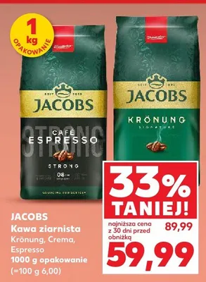 Kawa ziarnista Krönung, Crema, Espresso promocja w Kaufland