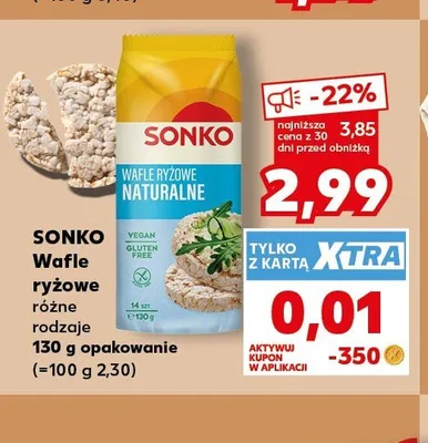 Wafle ryżowe naturalne Sonko promocja w Kaufland