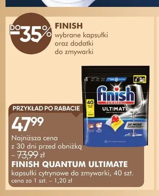 Kapsułki cytrynowe do zmywarki Finish Quantum Ultimate 40szt. promocja w Super-Pharm