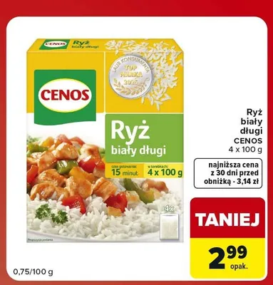Ryż biały długi Cenos 4-pak 100 g promocja w Carrefour Market