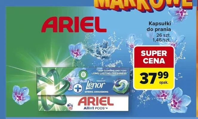 Kapsułki do prania Ariel Allin1 PODS+ Spring Awakening promocja w Carrefour