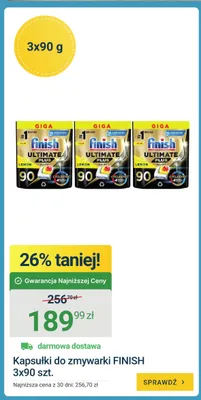 Kapsułki do zmywarki Finish Ultimate Plus Lemon promocja w ERLI