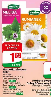 Herbatka ziołowa Belin promocja w Dino