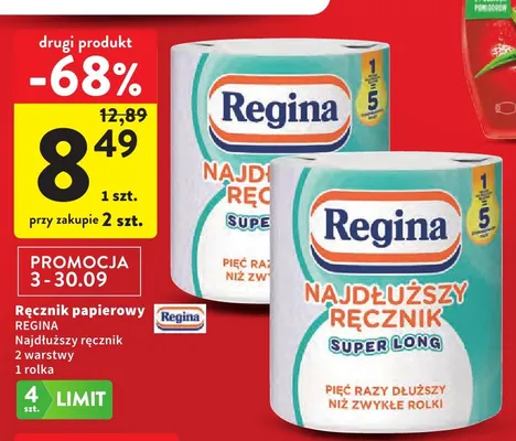 Ręcznik papierowy Regina Najdłuższy promocja w Intermarche