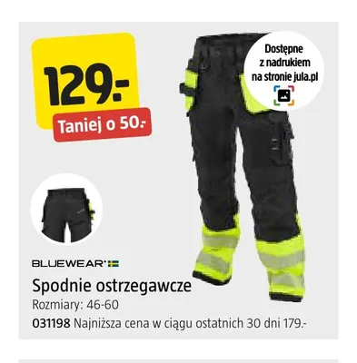 Spodnie ostrzegawcze Bluewear promocja w Jula
