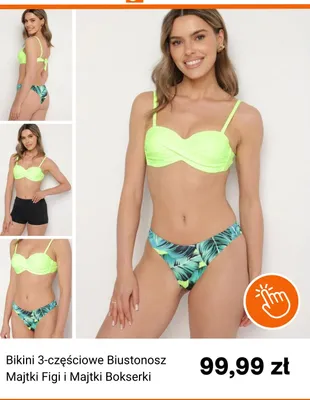 Bikini 3-częściowe Born2be Biustonosz Majtki Figi i Majtki Bokserki promocja w Born2be
