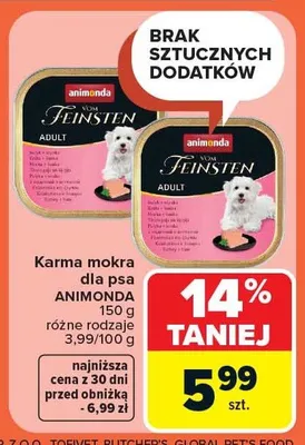 Karma mokra dla psa różne rodzaje promocja w Carrefour