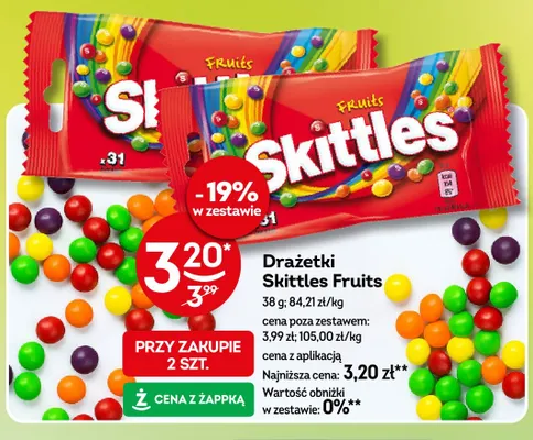Drażetki Skittles Fruits promocja w Żabka