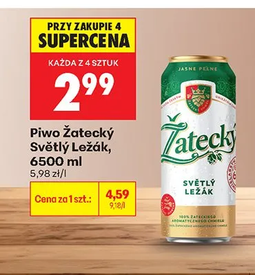 Piwo Zatecky Světlý Ležák promocja w Biedronka