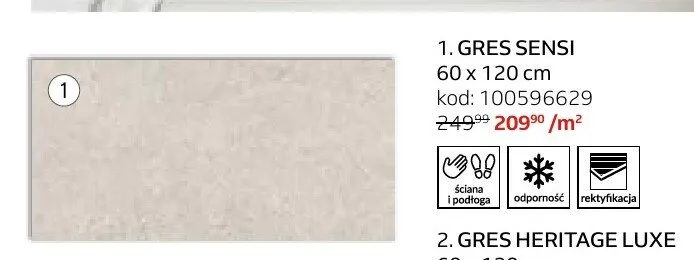 Gres Sensi 60x120 cm promocja w Komfort