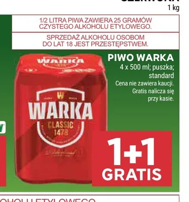 Piwo Warka Classic 4-pak 500 ml promocja w Stokrotka