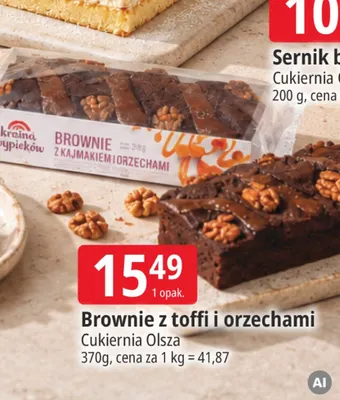 Brownie z toffi i orzechami Cukiernia Olsza promocja w Leclerc