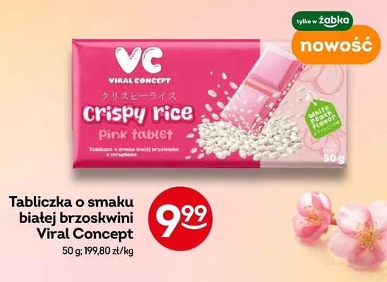 Tabliczka o smaku białej brzoskwini Viral Concept promocja w Żabka