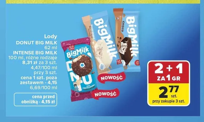 Lody Big Milk Donut promocja w Carrefour