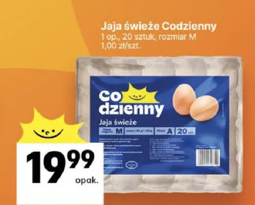 Jaja świeże Codzienny 20-pak promocja w Delikatesy Centrum