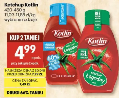 Ketchup Kotlin wybrane rodzaje promocja w Delikatesy Centrum