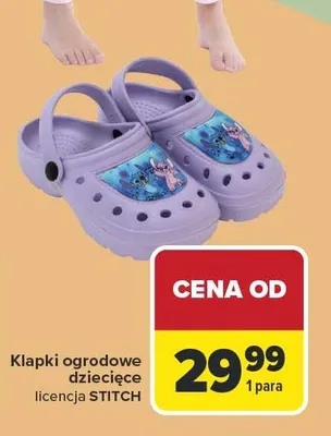 Klapki ogrodowe dziecięce licencja STITCH promocja w Carrefour