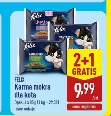 Karma mokra dla kota Felix Junior 4-pak 85 g promocja w Aldi