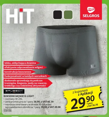 Bokserki męskie B-Light Brubeck promocja w Selgros