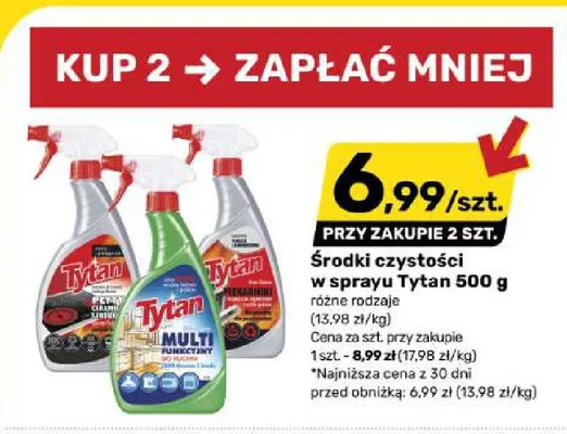 Środek czystości w sprayu do łazienki Tytan promocja w Bricomarche
