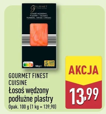 Łosoś wędzony podłużne plastry promocja w Aldi