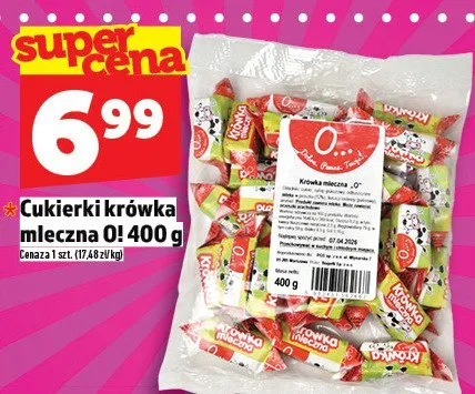 Cukierki krówka mleczna promocja w TOPAZ