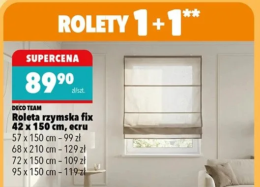 Roleta rzymska fix 42x150cm, ecru promocja w Biedronka