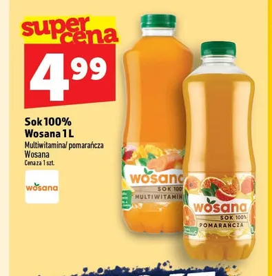 Sok multiwitamina Wosana 100% promocja w TOPAZ