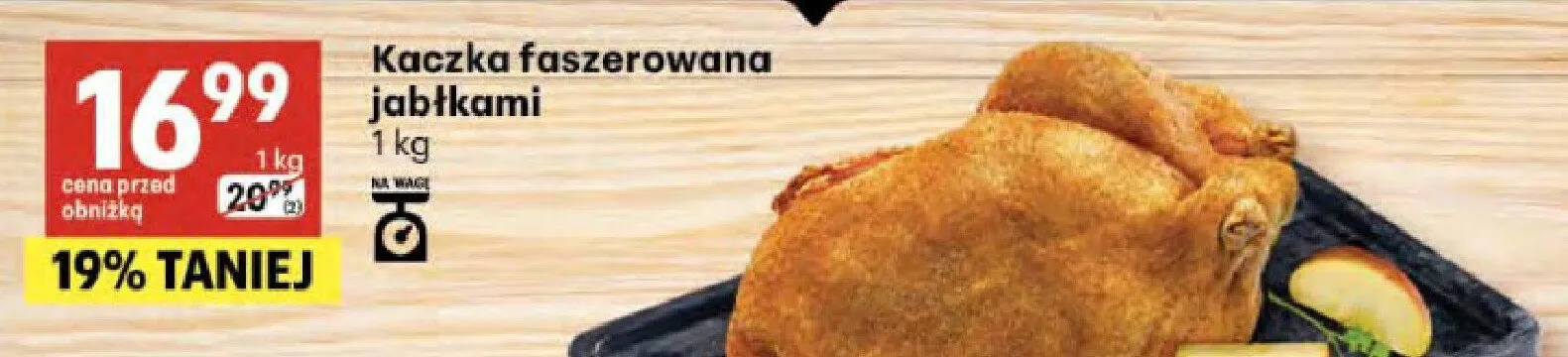 Kaczka faszerowana jabłkami promocja w Delikatesy Centrum