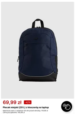 Plecak miejski 4F 20 l z kieszenią na laptop promocja w 4F