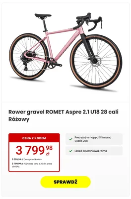 Rower gravel ROMET Aspre 2,1 promocja w Media Expert