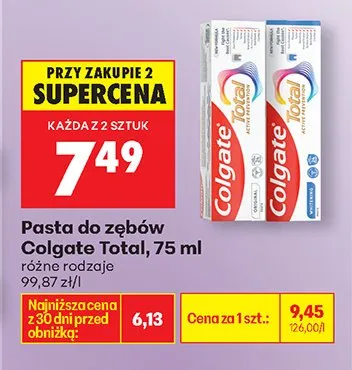 Pasta do zębów Total różne rodzaje promocja w Biedronka