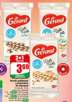Rurki waflowe z kremem Dr Gerard śmietankowe promocja w Dino
