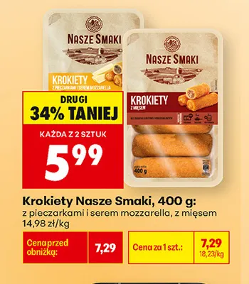 Krokiety z pieczarkami i serem mozzarella Nasze Smaki promocja w Biedronka