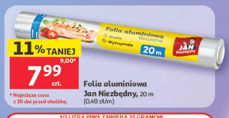 Folia aluminiowa Jan Niezbędny 20m promocja w Auchan