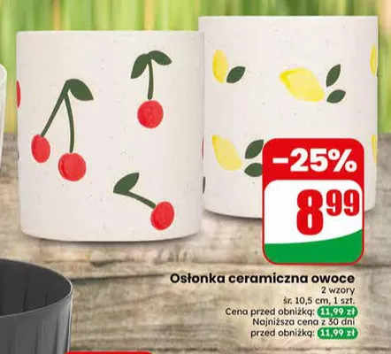 Osłonka ceramiczna owoce promocja w Dino