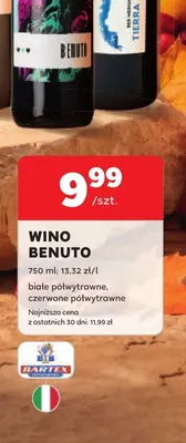 Wino białe Benuto półwytrawne promocja w Stokrotka