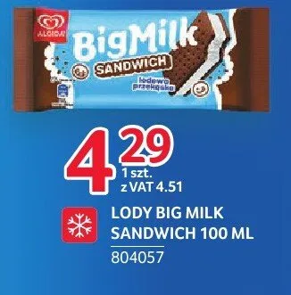 Lody Big Milk Sandwich promocja w Selgros