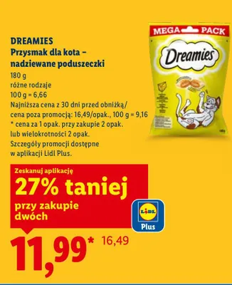 Przysmak dla kota - nadziewane poduszeczki promocja w Lidl