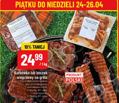 Boczek wieprzowy na grilla promocja w POLOmarket