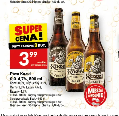 Piwo Kozel Ležák 4,6% promocja w Twój Market