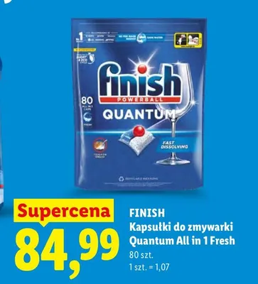 Kapsułki do zmywarki Quantum All in 1 Fresh Finish promocja w Lidl