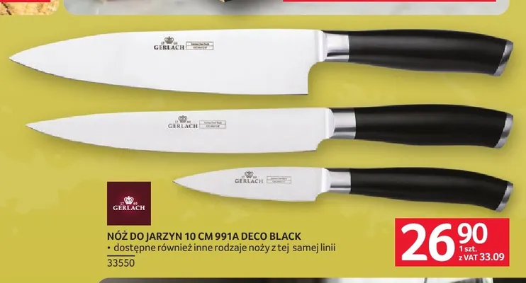 Nóż do jarzyn 10 cm 991A Deco Black Gerlach promocja w Selgros