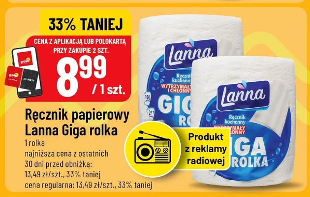 Ręcznik papierowy Lanna Giga rolka promocja w POLOmarket